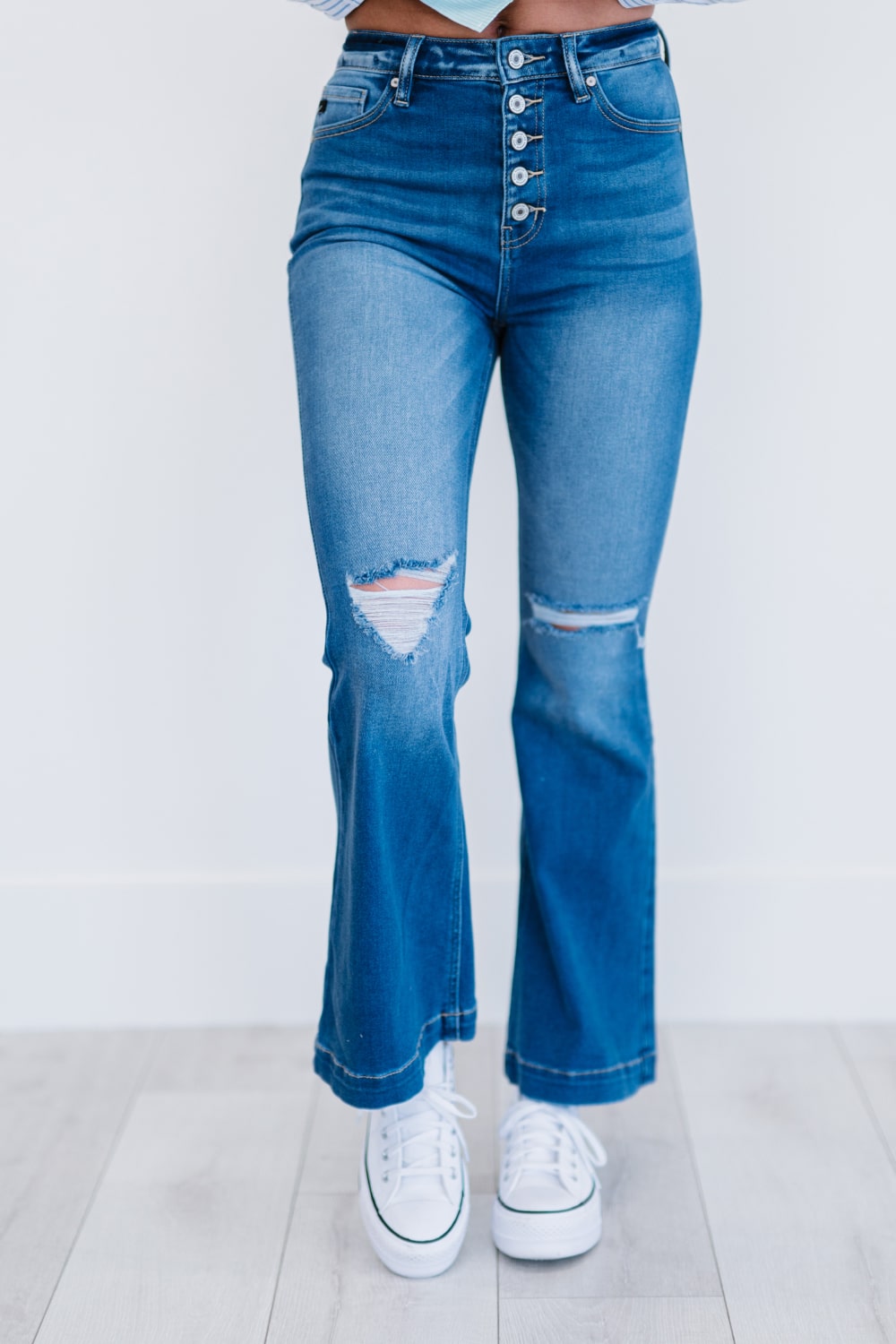 Denim Skies Full Size Run Flare Jeans