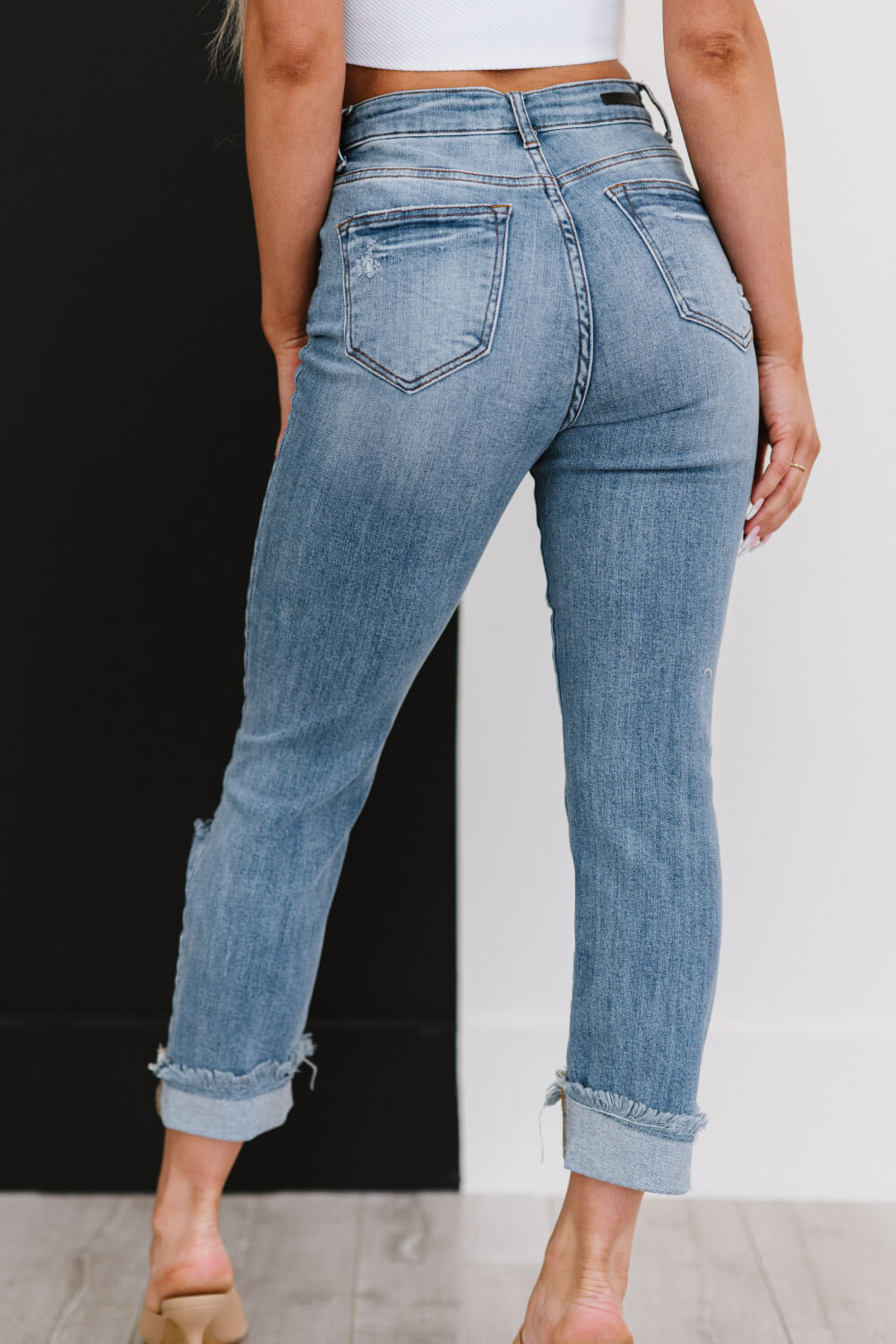 Taking It Easy Full Size Run Distressed Straight Leg Jeans