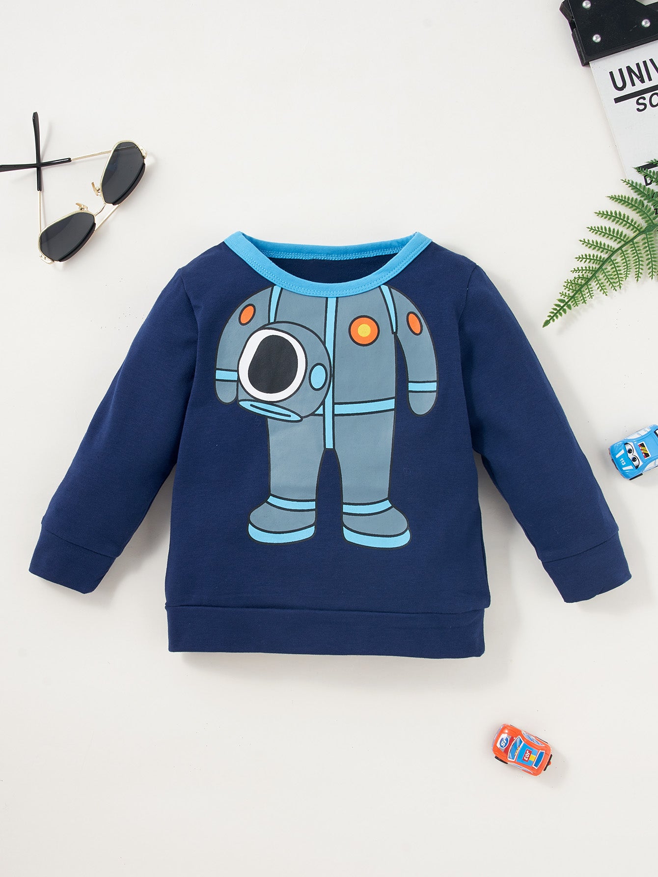 Boys Robot Graphic Top and Pants Set