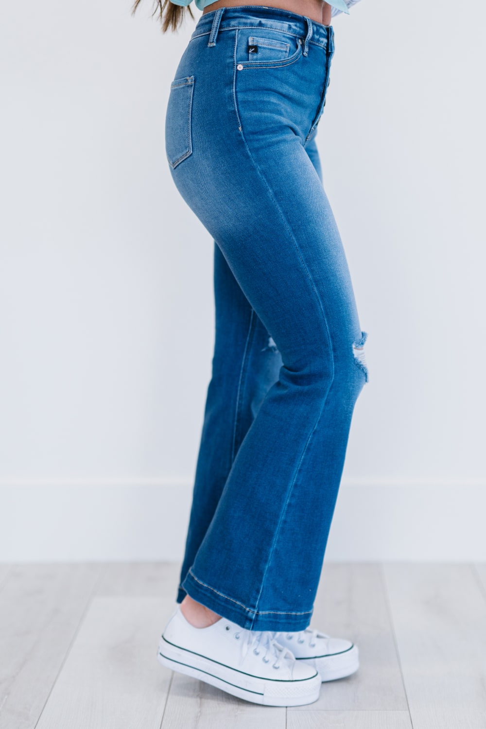 Denim Skies Full Size Run Flare Jeans
