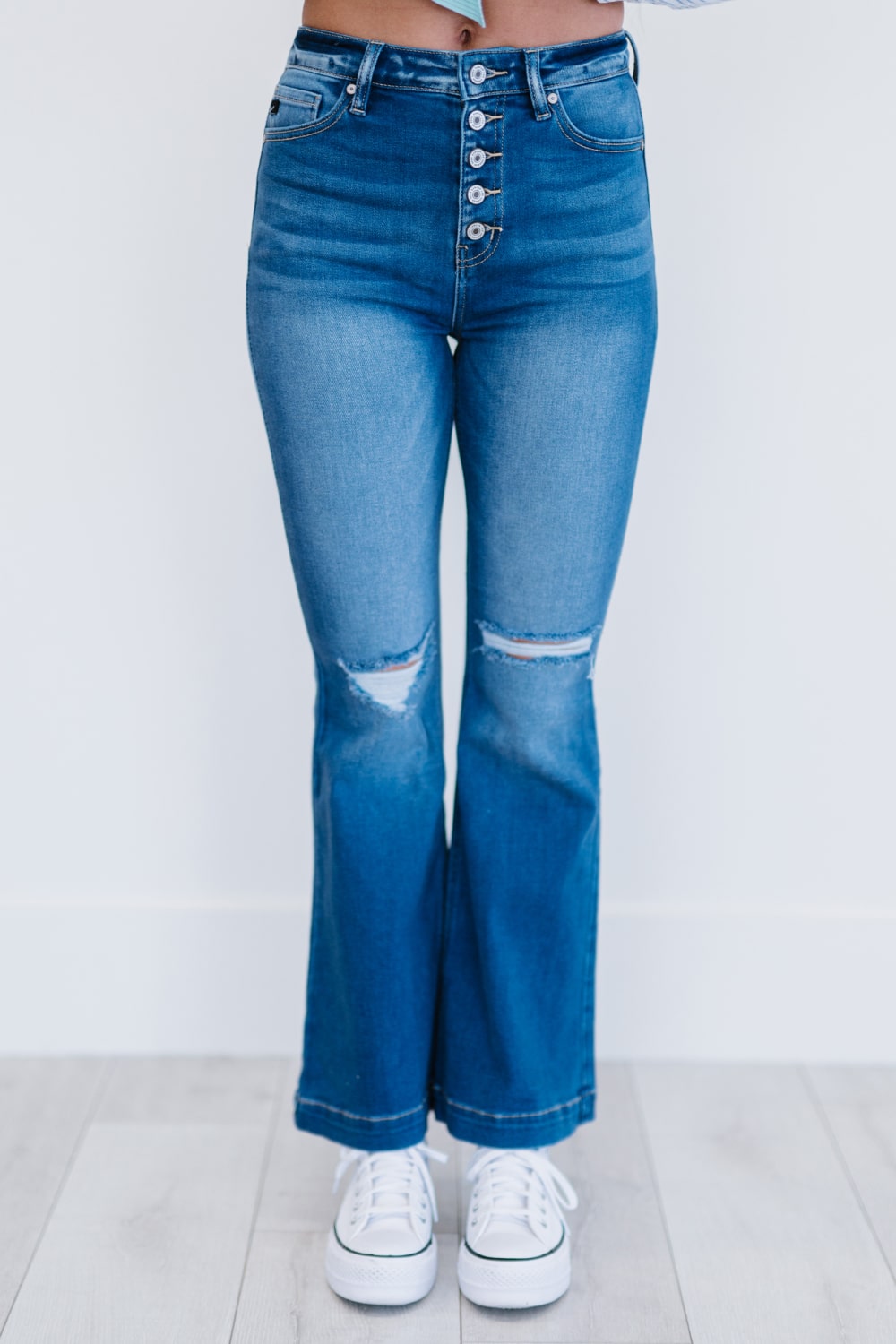 Denim Skies Full Size Run Flare Jeans