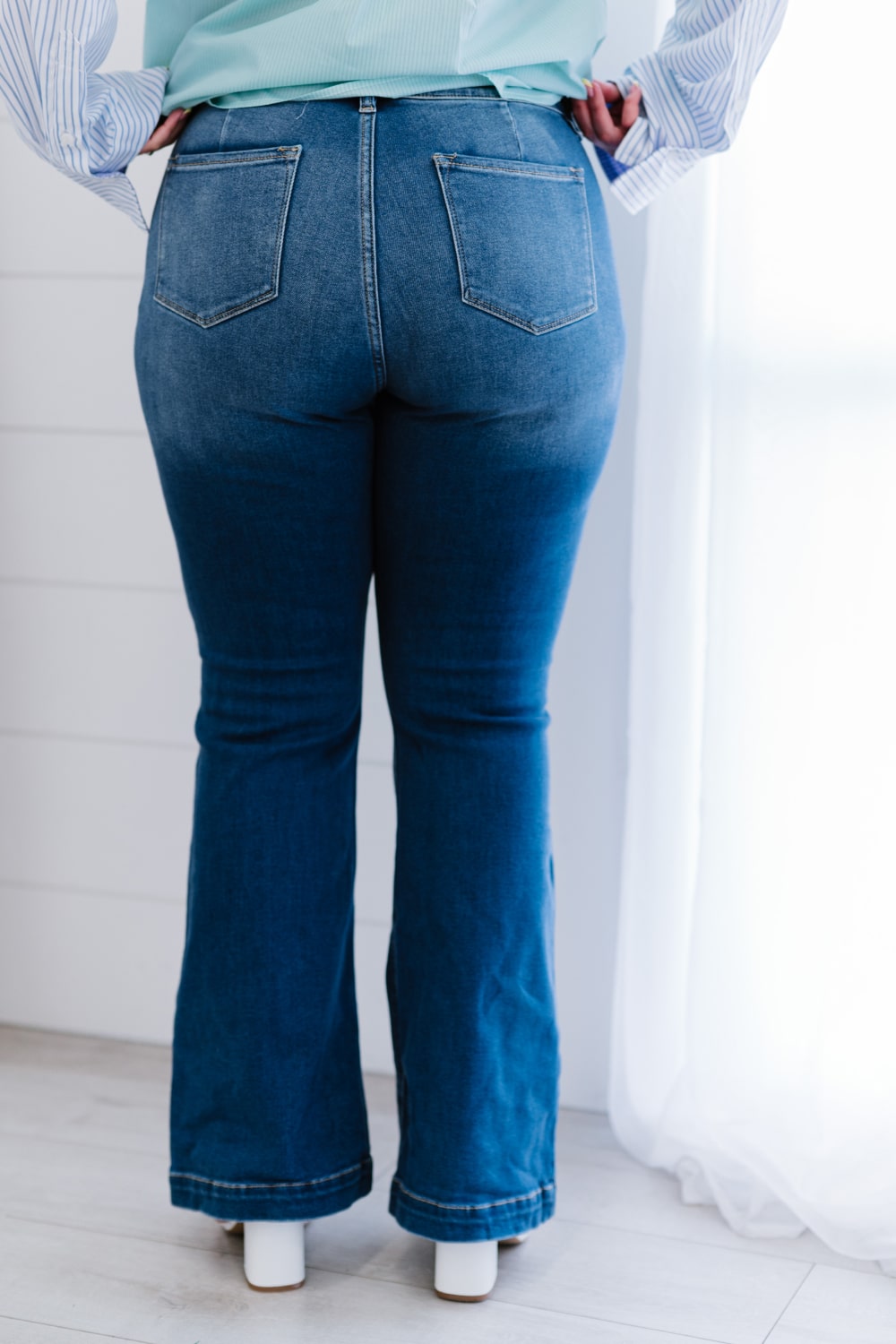 Denim Skies Full Size Run Flare Jeans