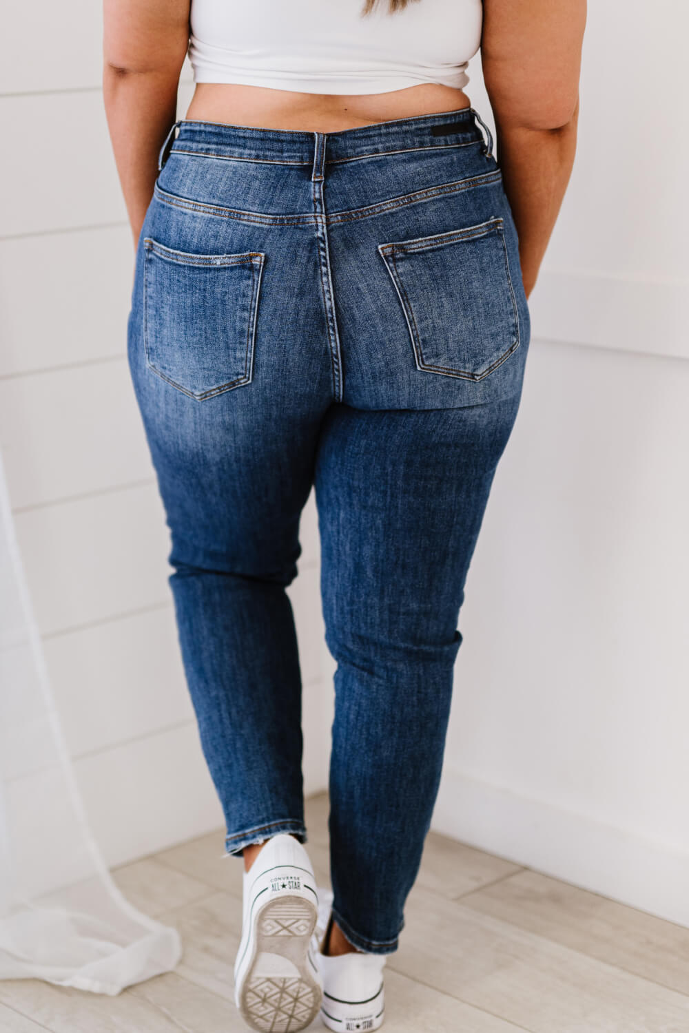 Full Size Run High-Waisted Distressed Skinny Jeans