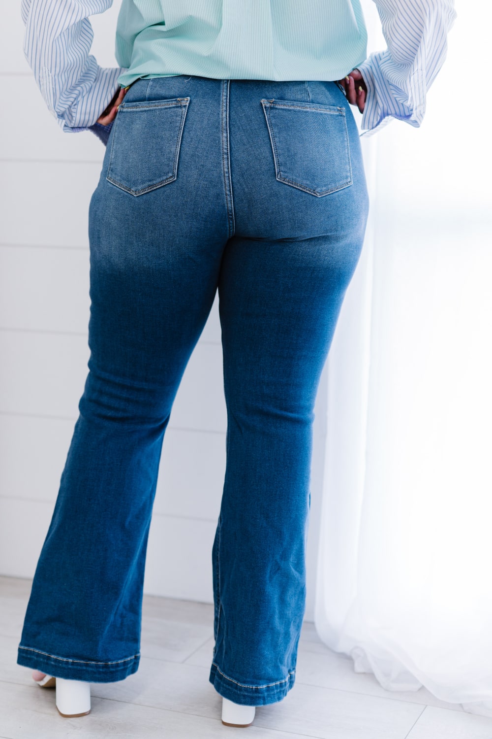 Denim Skies Full Size Run Flare Jeans
