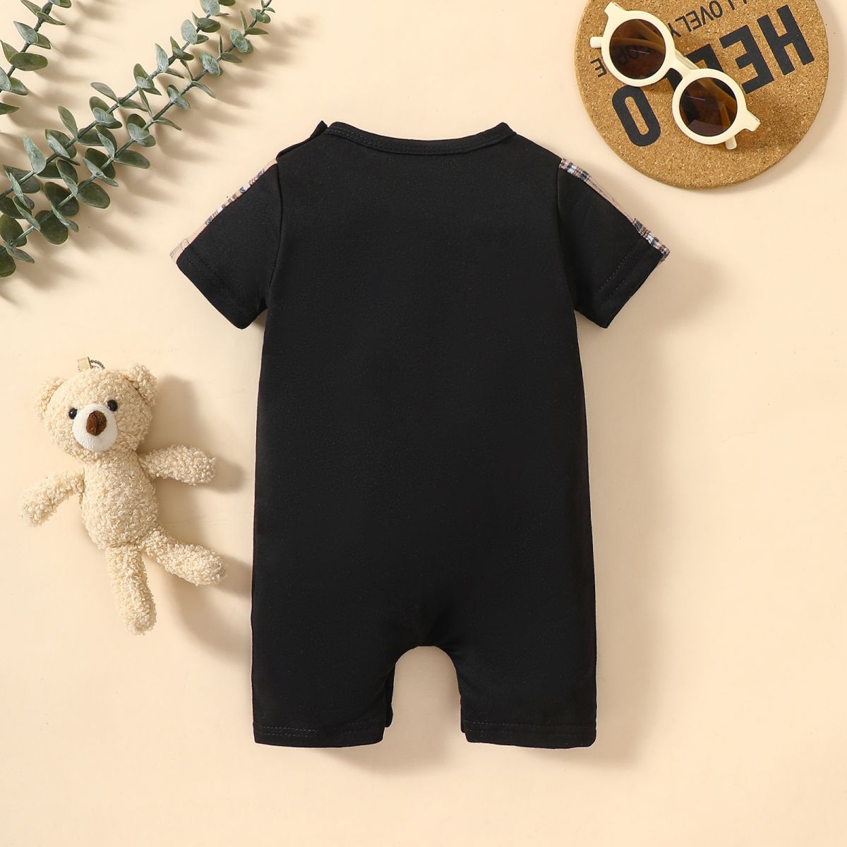 Baby MINI BOSS Bear Graphic Short Sleeve Romper