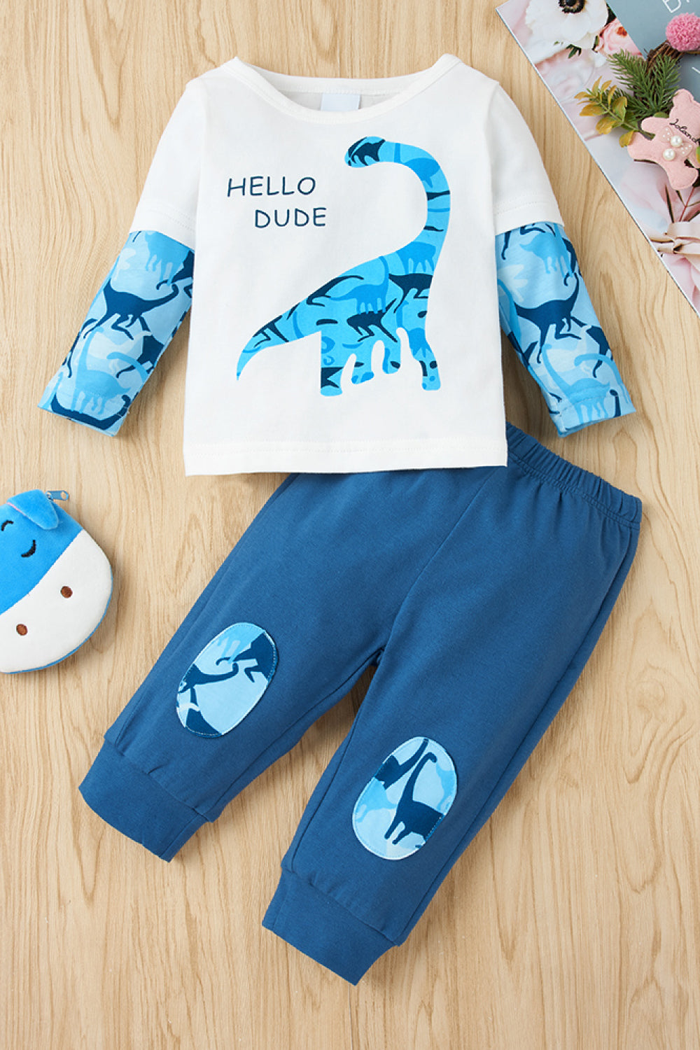 Boys Dinosaur T-Shirt and Pants Set