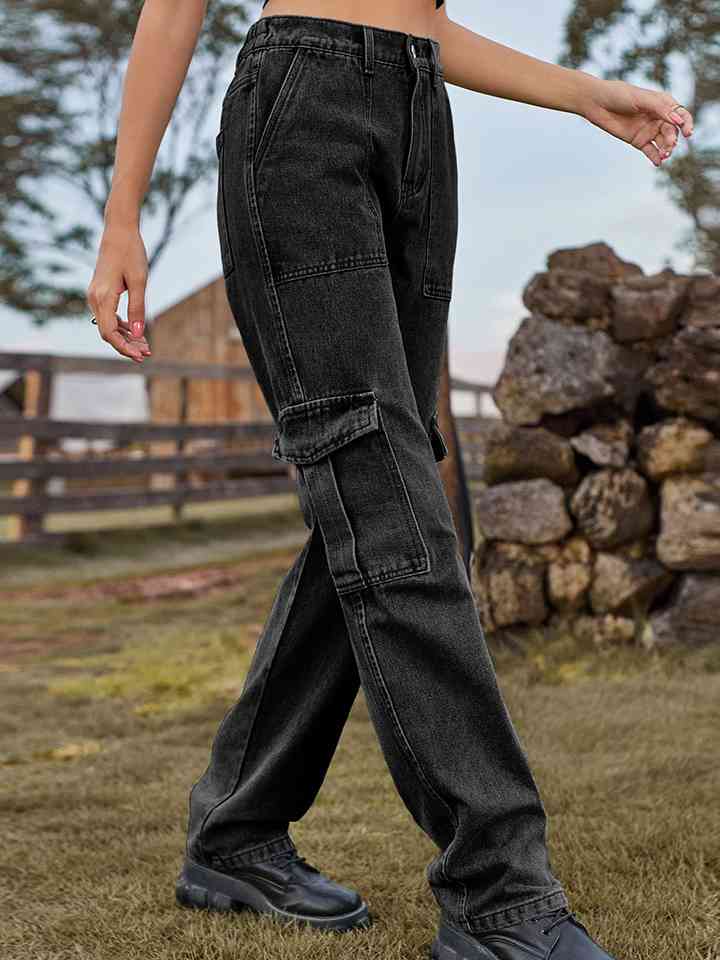 Pocketed Long Jeans