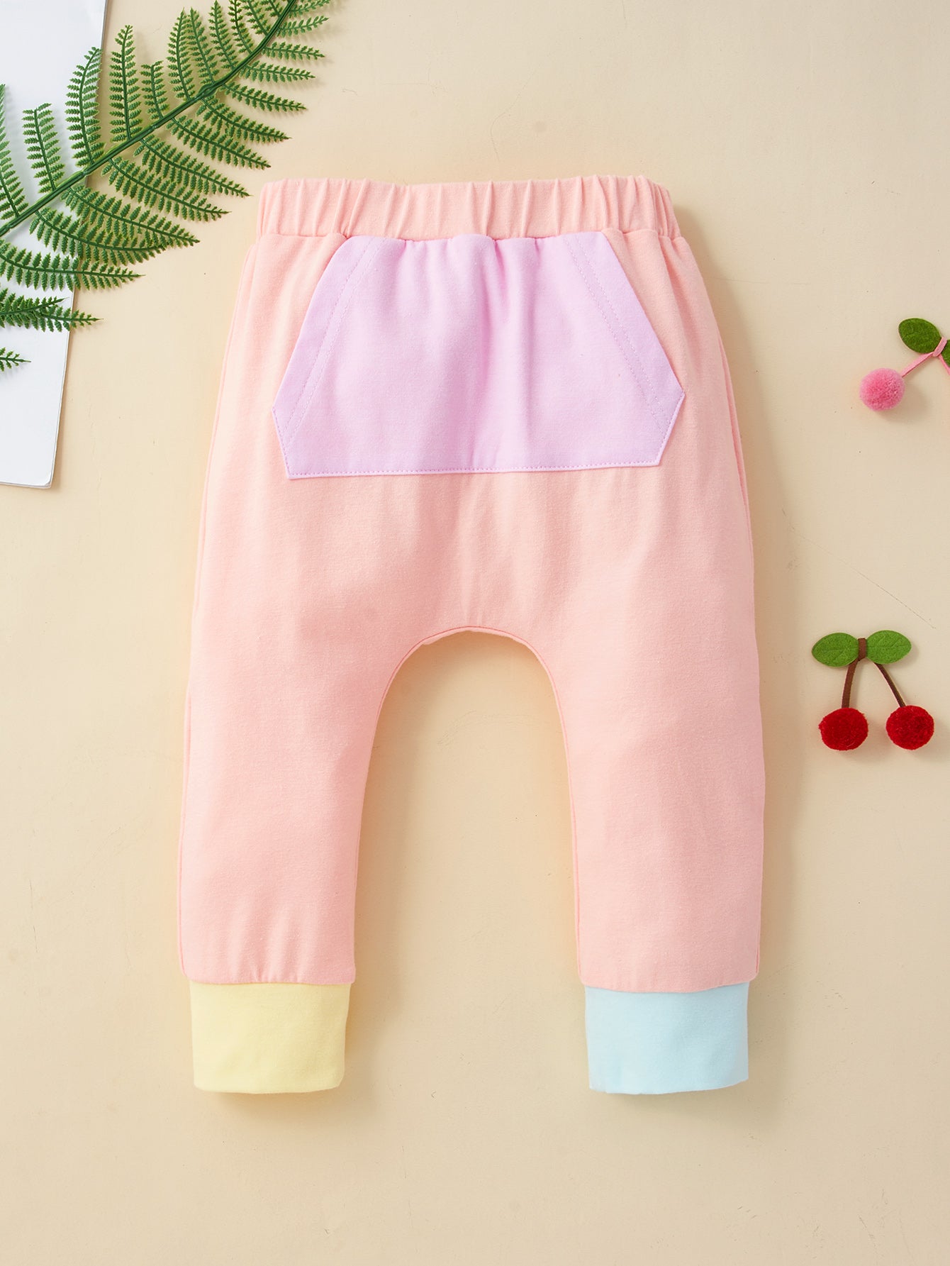 Baby Color Block Crewneck Top and Pants Set