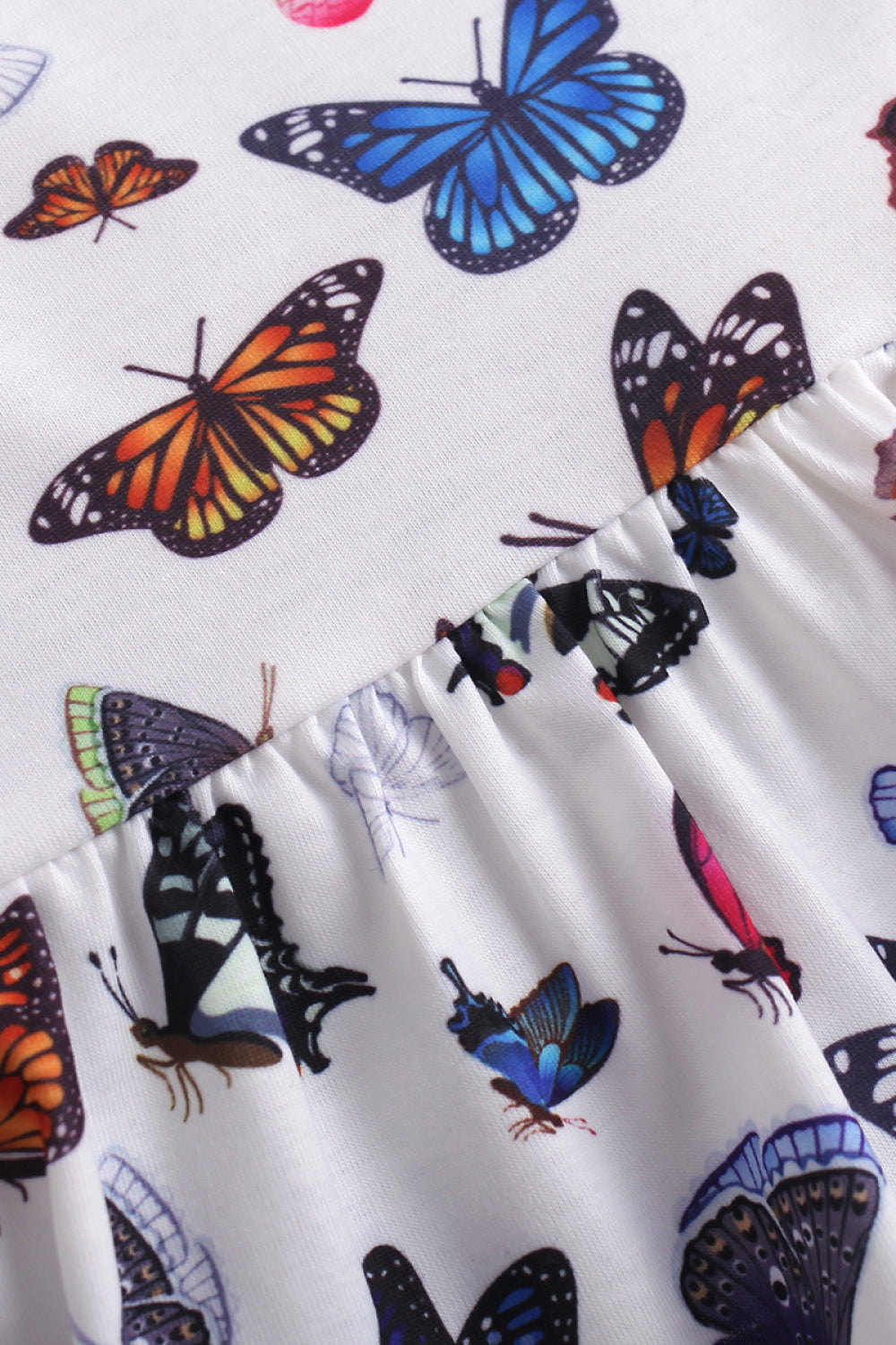Girls Butterfly Pattern Dress and Pants Set