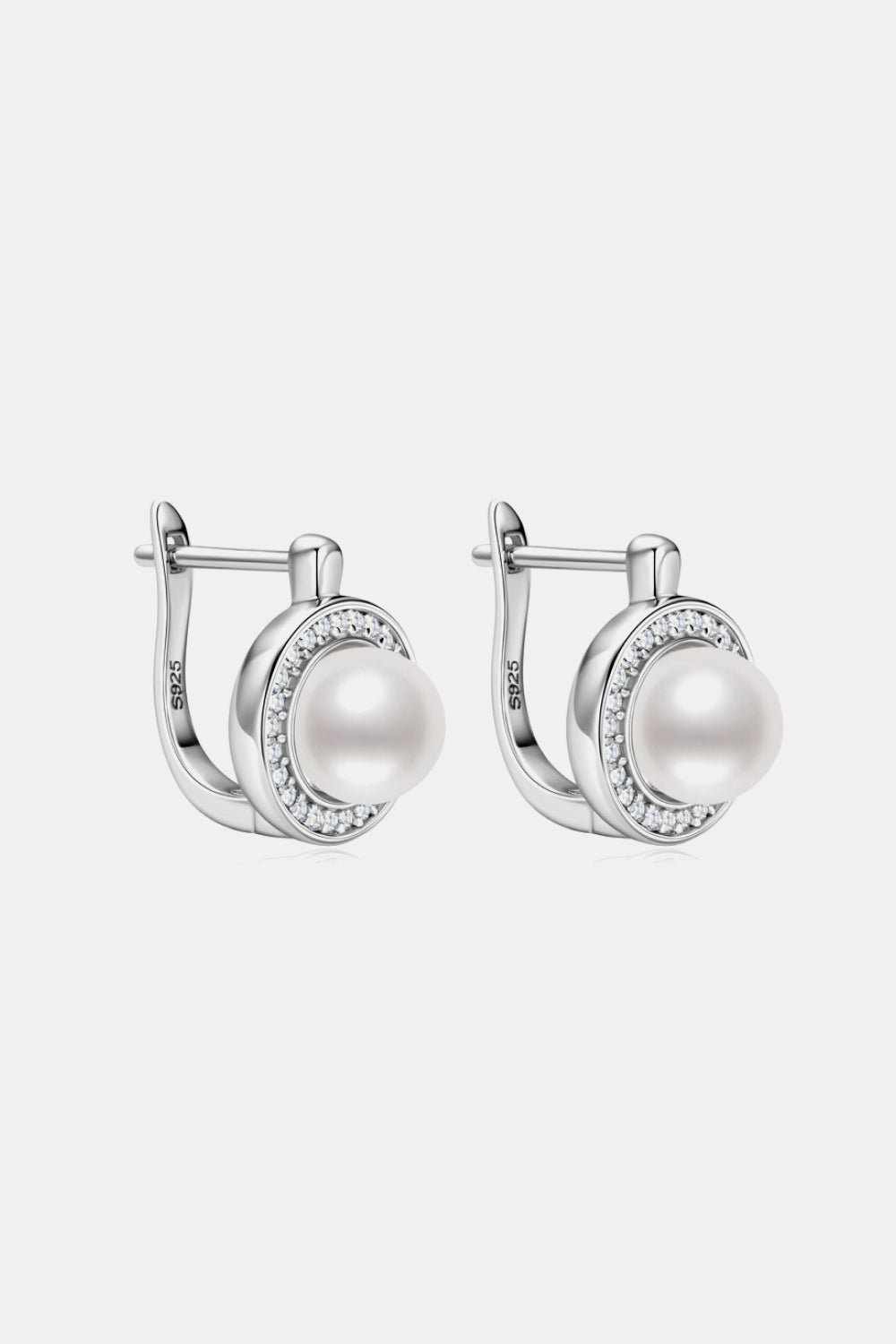 Moissanite Pearl 925 Sterling Silver Earrings